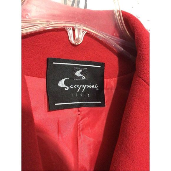 Scappini Italy Red Jacket / Coat Lined Size 38 ~ Excellent - Picture 3 of 16